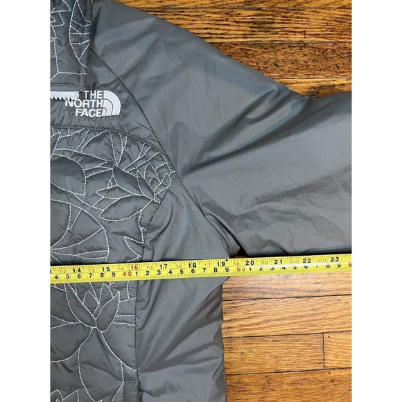 The North Face Gray Full Zip Puffer Lightweight Jacket Packable Women’s Medium - Picture 3 of 5